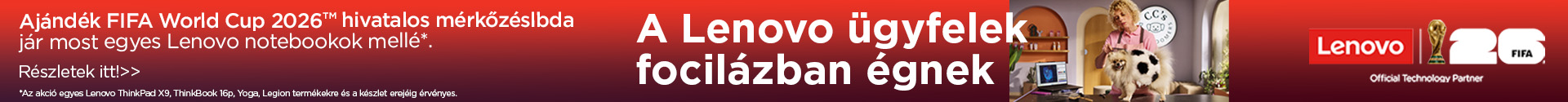 Lenovo notebookok ajándék VB labdával