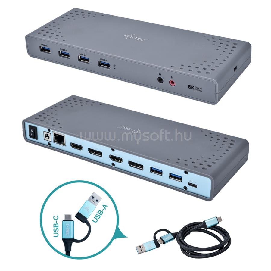 I-TEC USB 3.0 / USB-C / Thunderbolt 3 Dual Display Docking Station
