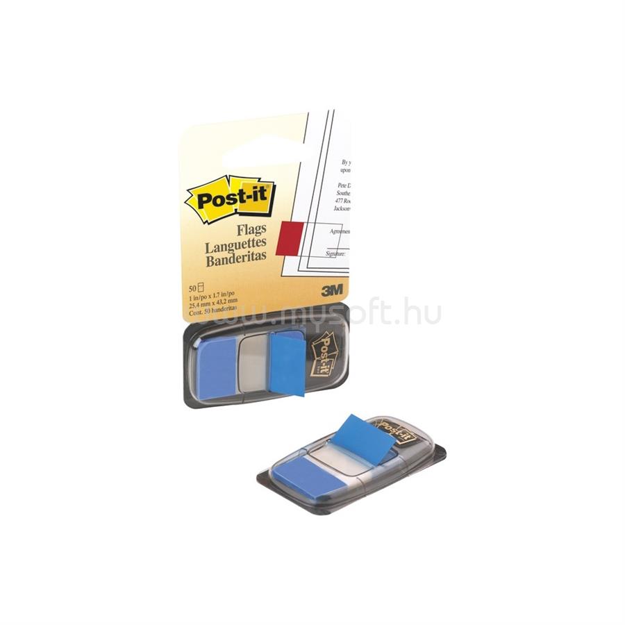 3M Jelölőcímke 25,4x43,2mm, 50lap műanyag, 680-2 kék
