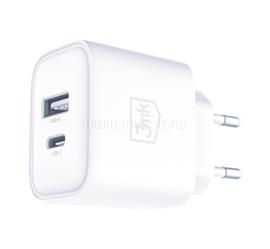 3MK 3MK DUALCHARGE 20W hálózati töltő USB+Type-C aljzat 20W, PD gyorstöltő 3.0, FEHÉR GP-198897 small