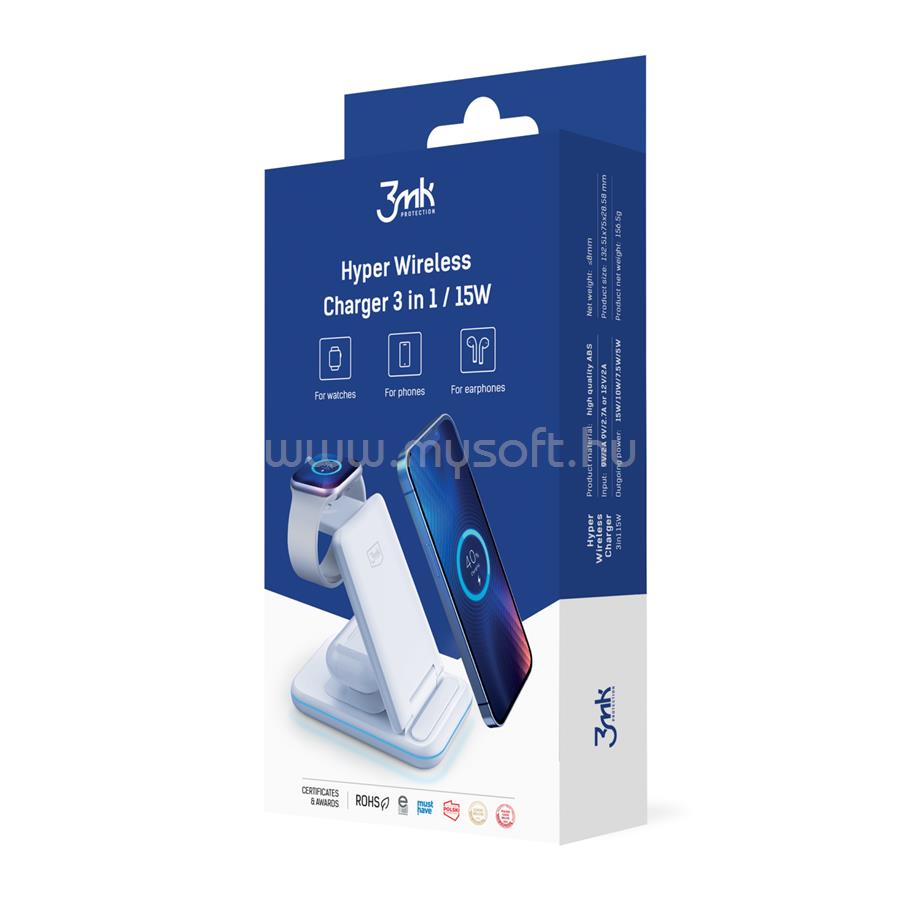 3MK Hyper vezeték nélküli töltő 3w1 15W