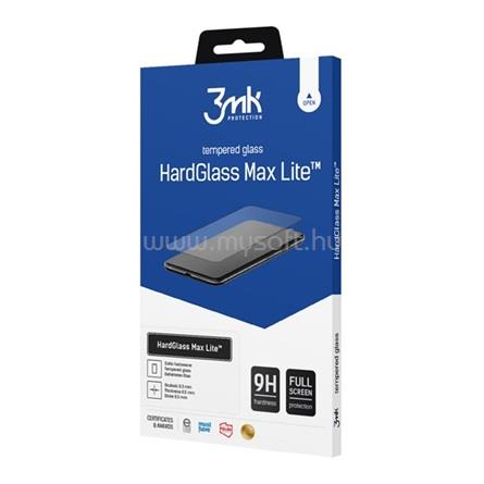 3MK iPhone 15 HARD GLASS MAX LITE képernyővédő üveg 3D, 9H, FEKETE