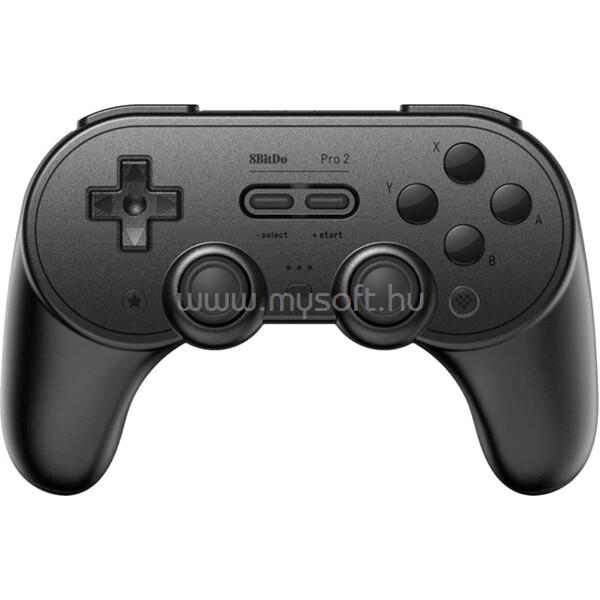 8BITDO Pro 2 Nintendo Switch / Switch 2 / PC / Mobil / Steam Bluetooth Hall-Effect vezeték nélküli kontroller (fekete)