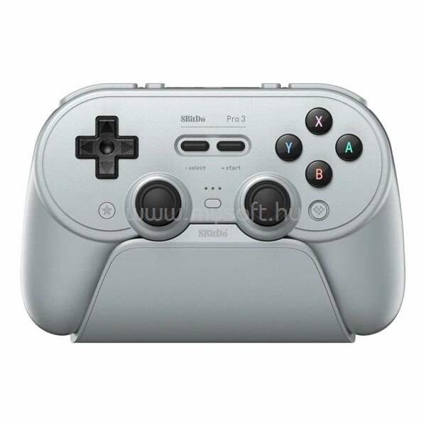 8BITDO Pro 3 Nintendo Switch / Switch 2 / PC / SteamOS / Mobil TMR Joystick vezeték nélküli kontroller (szürke)