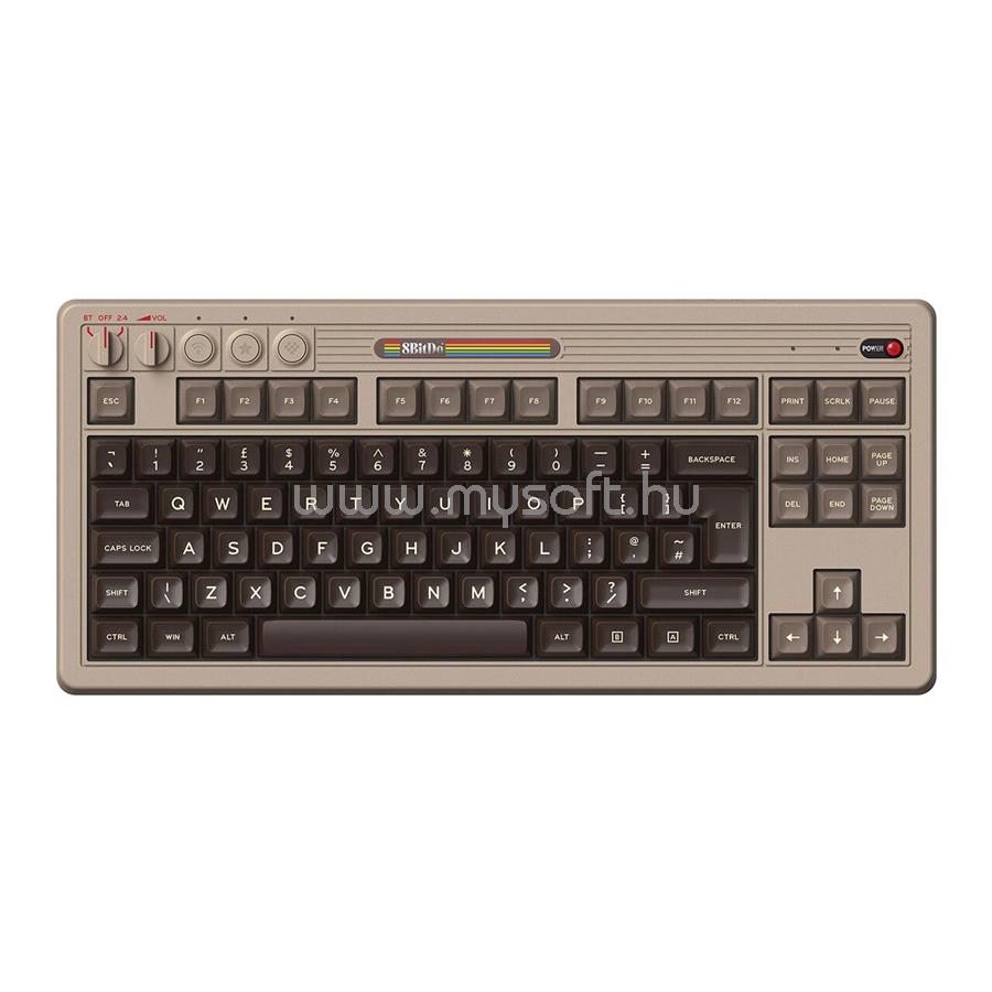 8BITDO Retro 87, Mechanikus, Kailh Box, C64 Edition, vezeték nélküli billentyűzet amerikai angol