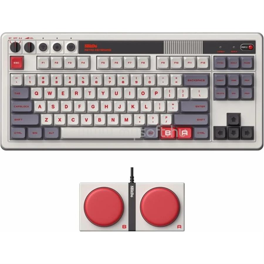 8BITDO Retro 87, Mechanikus, Kailh Box, N Edition, vezeték nélküli billentyűzet amerikai angol