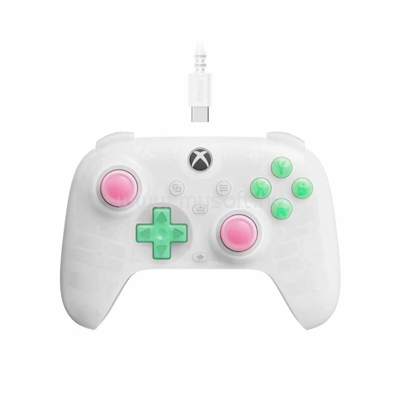 8BITDO Ultimate Mini, Xbox Series X|S, Xbox One, PC, Official, Hall-Effect, áttetsző vezetékes kontroller (fehér)