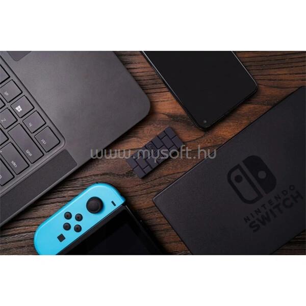 8BITDO USB Wireless Adapter 2, Nintendo Switch/Switch 2, Mobil, Xbox, PC, PlayStation, fekete kontroller adapter