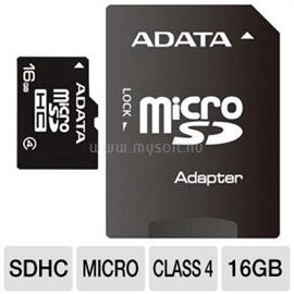 ADATA MicroSDHC memóriakártya 16GB, Class4 + SDHC adapter AUSDH16GCL4-RA1 small