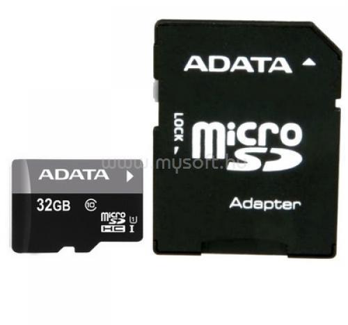 ADATA Premier MicroSDHC memóriakártya 32GB, Class10, UHS-I + SDHC adapter