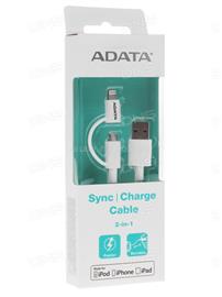 ADATA Sync and Charge Lightning - microUSB - USB 2,4A kábel AMFI2IN1-100CM-CWH small