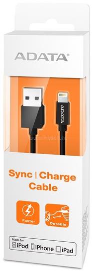 ADATA Sync and Charge Lightning - USB fekete 2,4A kábel