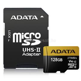ADATA 128GB microSD Premier ONE (SDXC Class 10 UHS-II U3) memória kártya adapterrel AUSDX128GUII3CL10-CA1 small