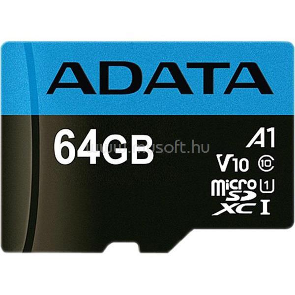ADATA Premier MicroSDXC memóriakártya 64GB, Class10, UHS-I + adapter