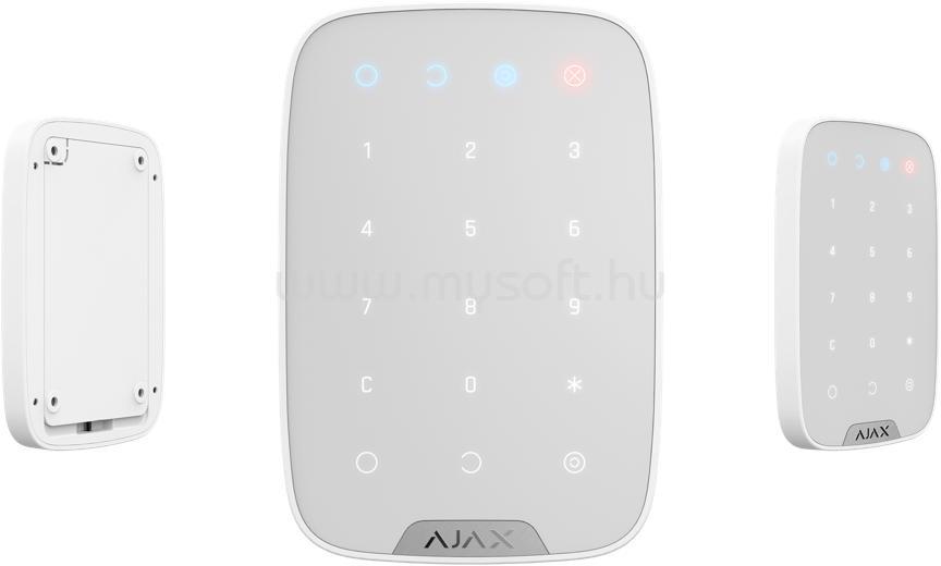 AJAX Keypad vezetéknélküli érintés vezérelt kezelő (fehér)