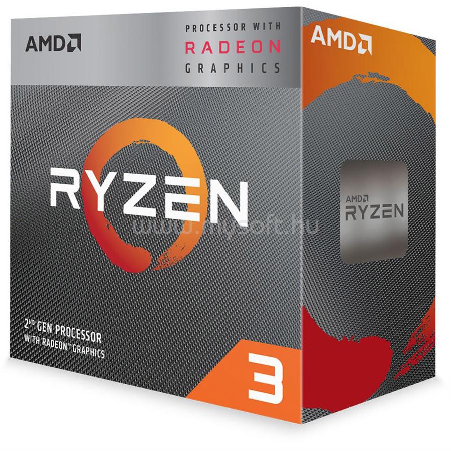 AMD Ryzen 3 3200G (4 Cores, 4MB Cache, 3.6 up to 4.0GHz, AM4) Dobozos, hűtéssel