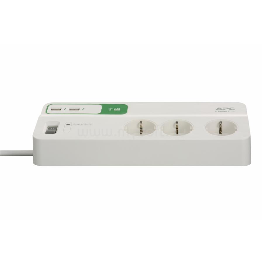 APC Túlfeszültségvédő elosztó 6 DIN, 2x USB, 1,8m