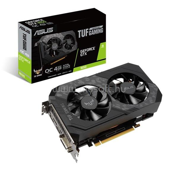 ASUS Videokártya nVidia TUF-GTX1650-O4GD6-GAMING 4GB GDDR6