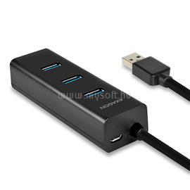 AXAGON HUE-S2BL 4 portos USB3.0 gyorstöltő hosszú kábeles HUB HUE-S2BL small