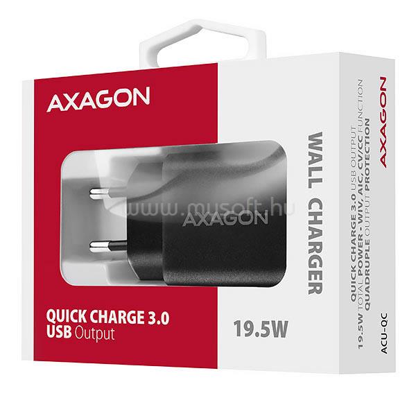 AXAGON Axagon ACU-QC19 QC3.0 fekete fali töltő