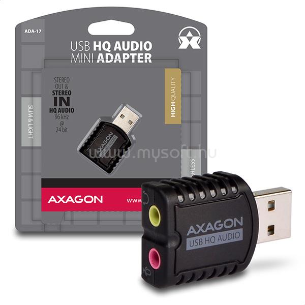 AXAGON ADA-17 USB Mini Stereo HQ Audio Adapter