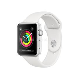 APPLE Watch S3 42mm ezüst alumíniumtok, fehér sportszíjjal MTF22MP/A small