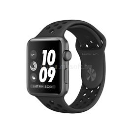 APPLE Watch Nike+ Series 3 42mm asztroszürke alumíniumtok, antracitszürke/fekete Nike sportszíjjal MTF42MP/A small