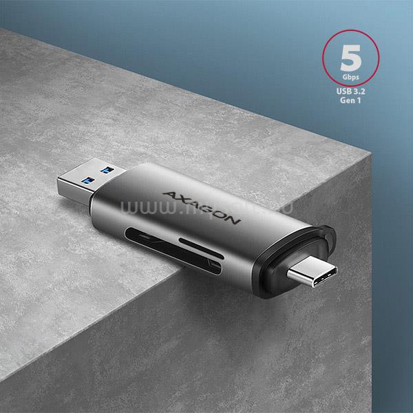 AXAGON CRE-SAC USB 3.2 Type-A és Type-C SD/microSD kártyaolvasó