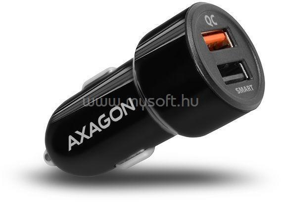 AXAGON PWC-QC5 QC3.0 + 2.4A fekete autós töltő