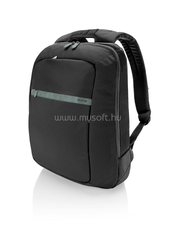 BELKIN Carrying Case Back Pack Core Collection (Polyester/Nylon, Pitch Black/Soft Grey for Notebook up to 15.6") F8N116EAKSG large