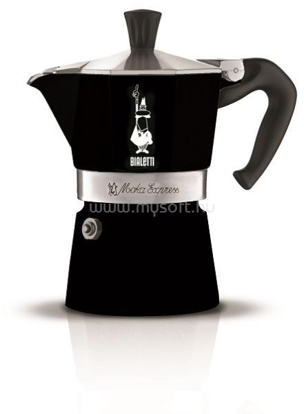 BIALETTI Moka Express Colour 3 személyes fekete kotyogós kávéfőző