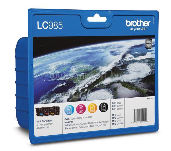 BROTHER Patron LC985VALBP Fekete/Kék/Magenta/Sárga multipakk (1x300 oldal/ 3x260 oldal)