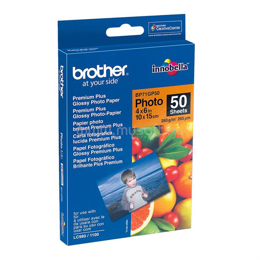 BROTHER BP71GP50 10x15cm Fényes Fotópapír (50 lap)