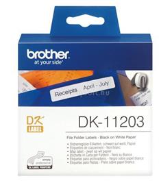 BROTHER DK-11203 fehér alapon fekete címke tekercsben 17mm x 87mm (400 címke/tekercs) DK11203 small