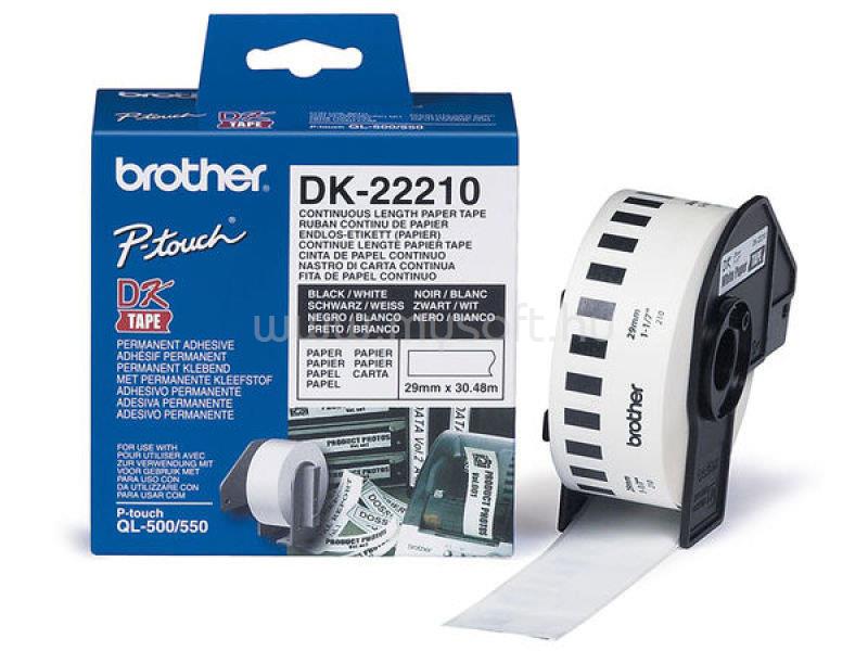 BROTHER DK-22210 fehér alapon fekete folytonos címke tekercsben 29mm (30.48m)