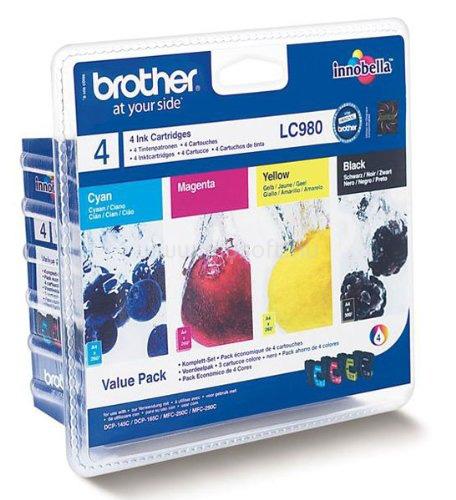 BROTHER Patron LC980VALBP Fekete/Kék/Magenta/Sárga multipakk (1x300oldal/ 3x260 oldal)