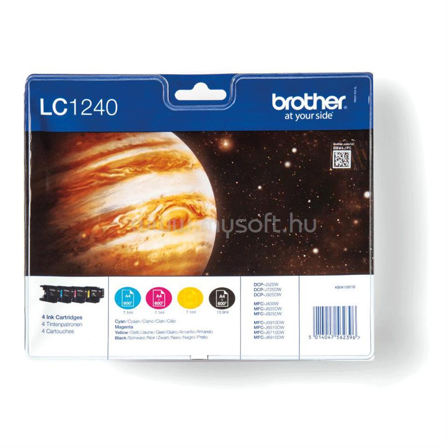 BROTHER Patron LC1240VALBP Fekete/Kék/Magenta/Sárga multipakk (600 oldal)