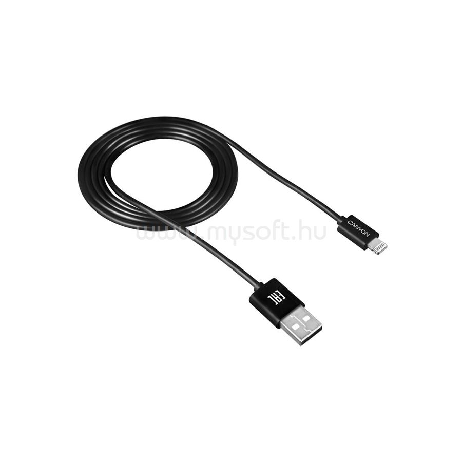 CANYON Lightning USB kábel, 1 méter (fekete)