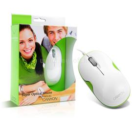 CANYON Optical Wired Mouse CNR-MSL8 White/Green CNR-MSL8G small