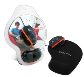 CANYON Optical Wired Mouse CNR-MSPACK1 + Mousepad with ergonomic wrist rest Black CNR-MSPACK1 small