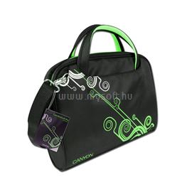 CANYON Carrying Case Ladies Notebook Bag (Black/Green for Netbook up to 12") CNR-NB22G small