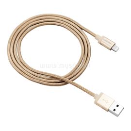 CANYON Szövetbevonatos iPhone, iPad, iPod USB - Lightning Apple MFI kábel arany CNS-MFIC3GO small