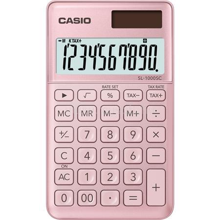 CASIO Zsebszámológép, 10 számjegy, "SL 1000", világos rózsaszín