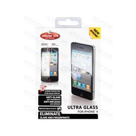 CELLULARLINE Képernyővédő fólia, ULTRA GLASS, ujjlenyomat- és tükröződésmentes, iPhone 4 SPULTRAIPHONE4 small