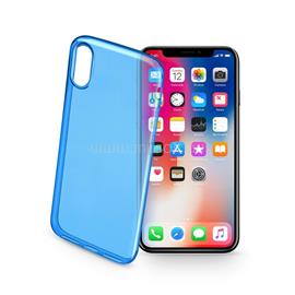 CELLULARLINE tok, Color Case, ultra vékony, átlátszó, gumi iPhone X, kék COLORCIPH8B small