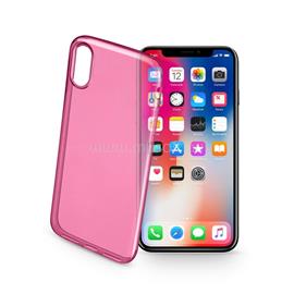 CELLULARLINE tok, Color Case, ultra vékony, átlátszó, gumi iPhone X, rózsaszín COLORCIPH8P small