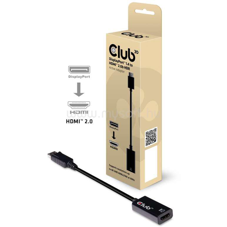 CLUB3D Displayport 1.4 - HDMI 2.0a adapter