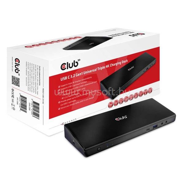 CLUB3D SenseVision USB Type C Triple MST Charging Dock