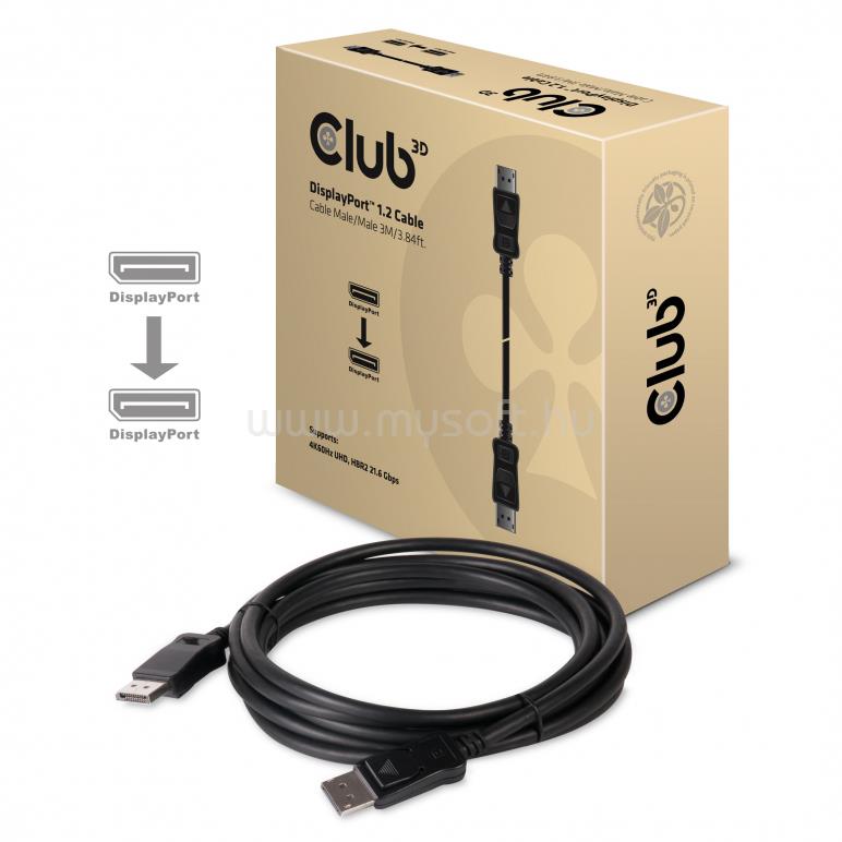 CLUB3D DisplayPort - DisplayPort Ver 1.2 3m kábel