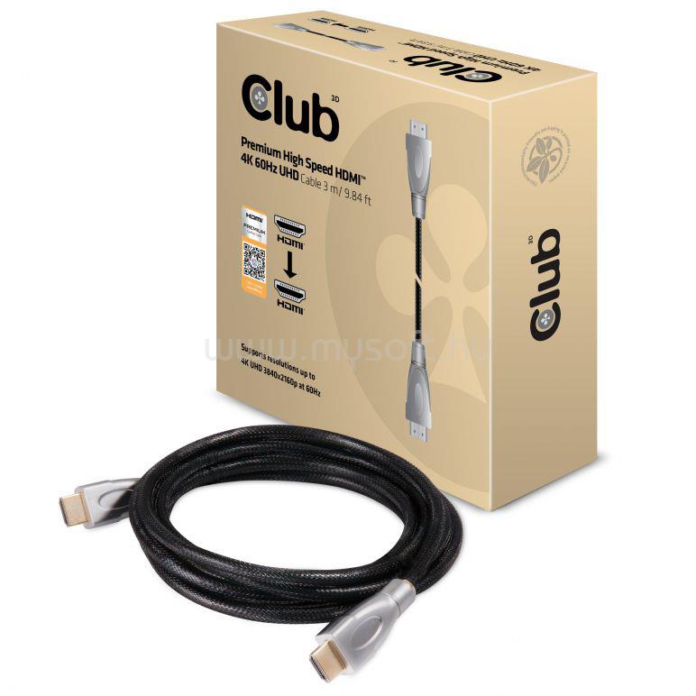 CLUB3D HDMI 2.0 - HDMI 2.0 3m prémium 4K60Hz kábel